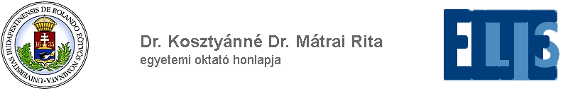 Dr. Kosztyánné Dr. Mátrai Rita egyetemi oktató honlapja